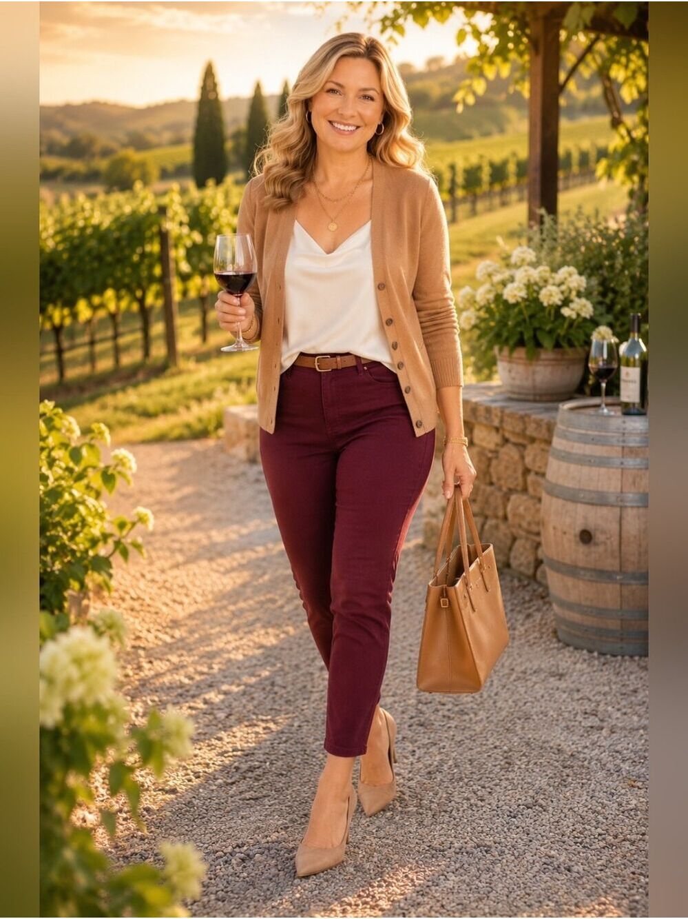 Talbots Flawless Slim Ankle Curvy Pants Size 8 Burgundy Wine Stretch